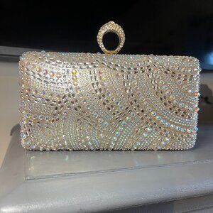 Jeweled Clutch with Ring Accent